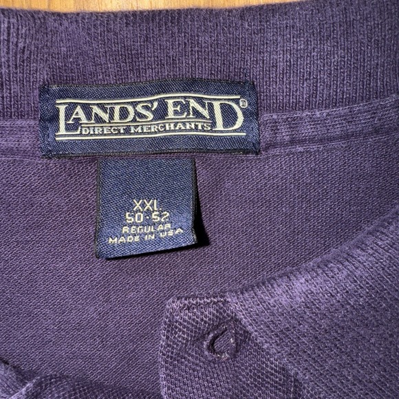 Lands End Men's Polo Sz 2X Chevrolet Chevy Logo Long Sleeve Cotton Purple VTG - Picture 2 of 8